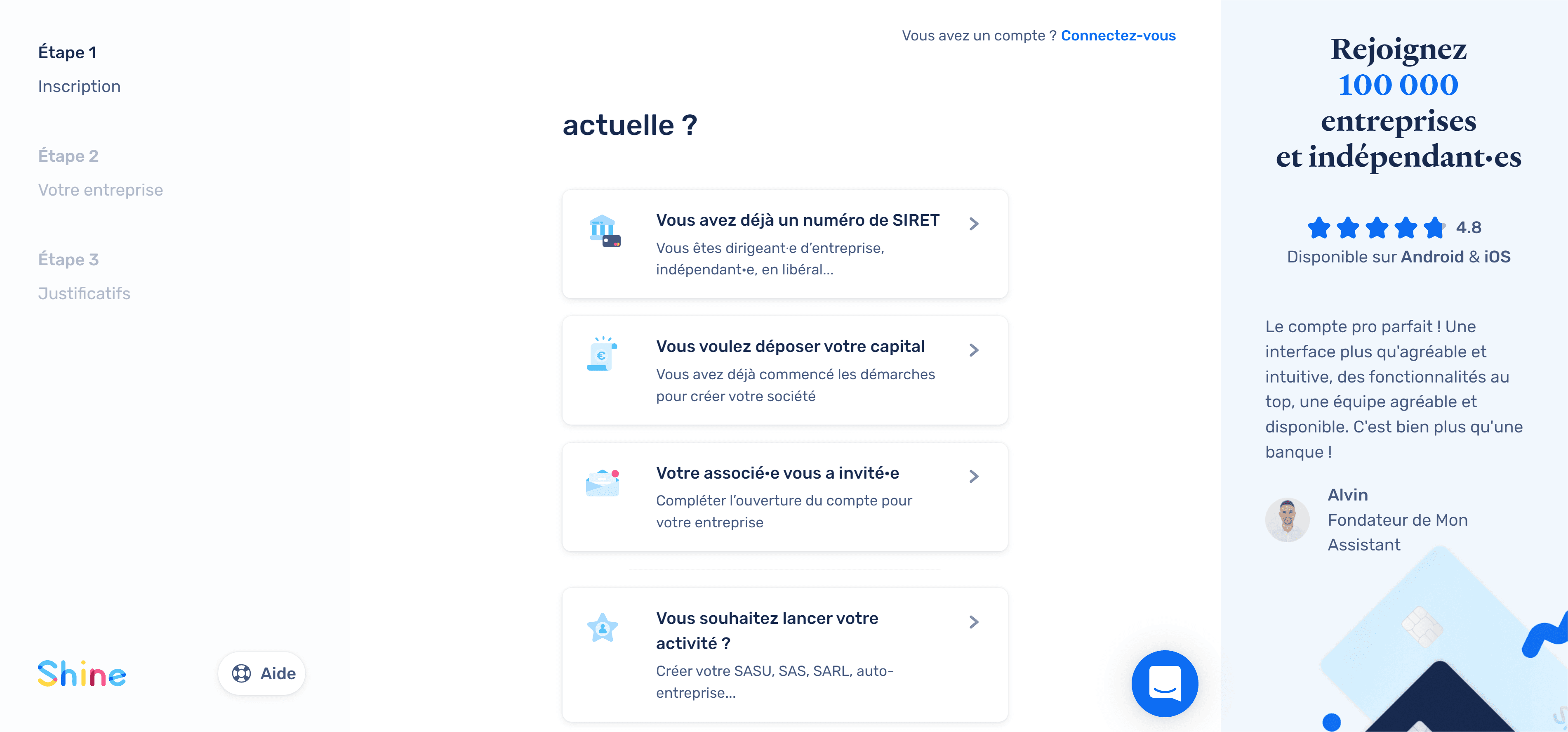 creation de compte bancaire shine