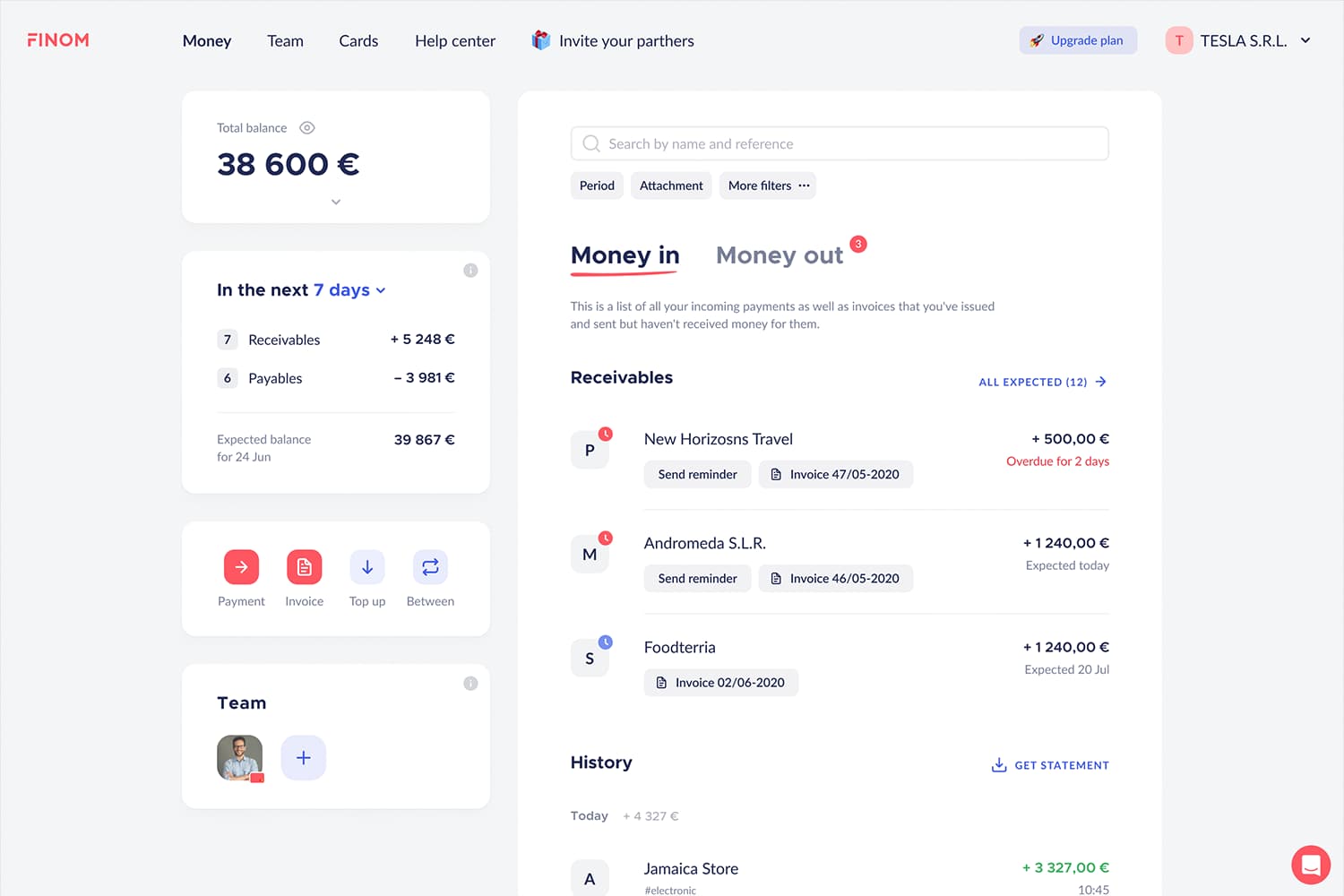 dashboard finom