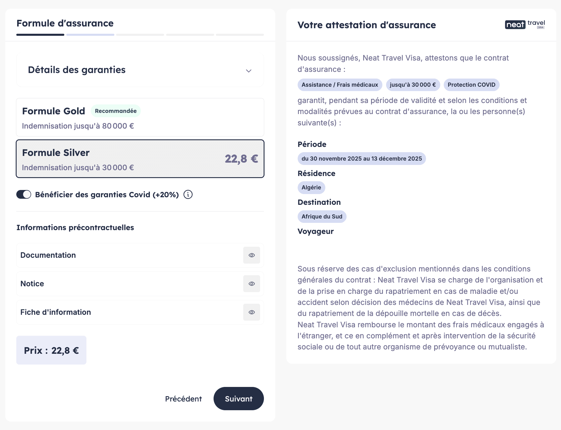 souscription neat travel