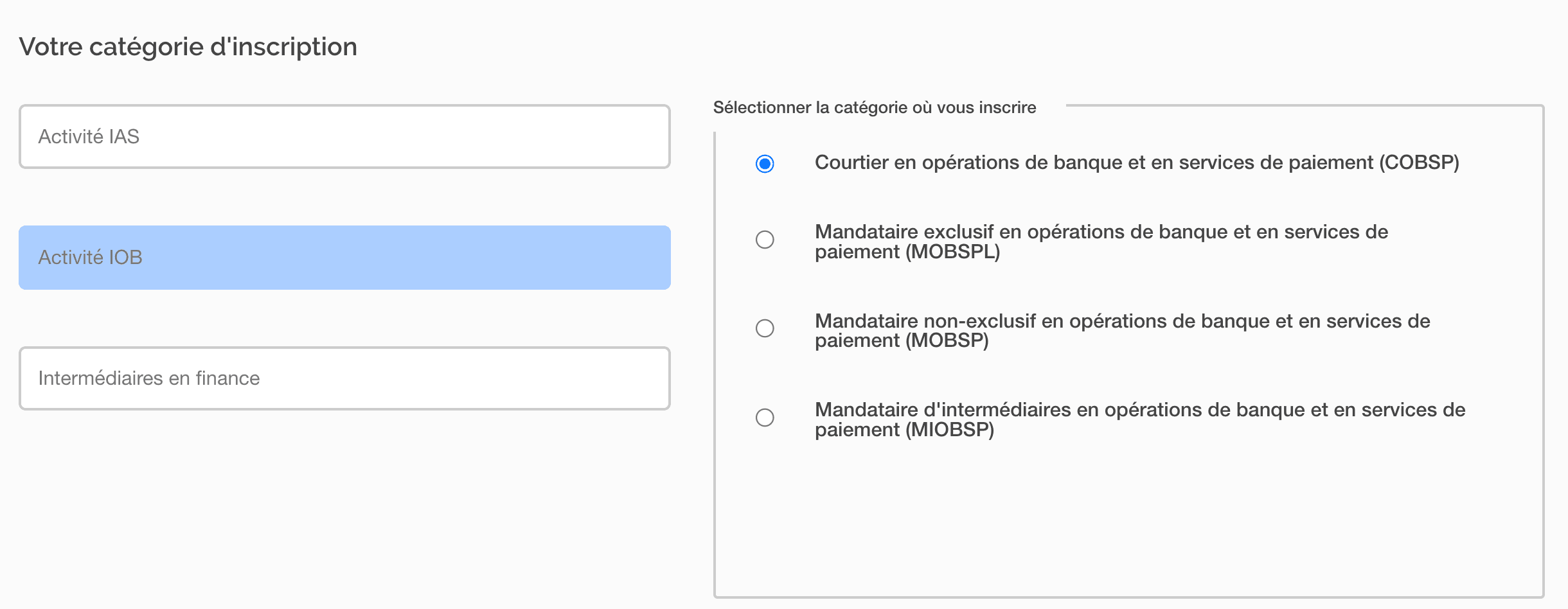 orias inscription cobsp