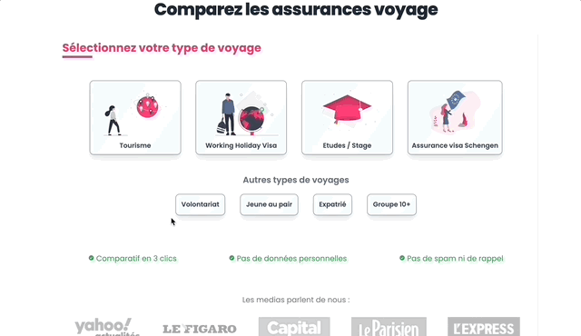 comparateur assurance voyage animation