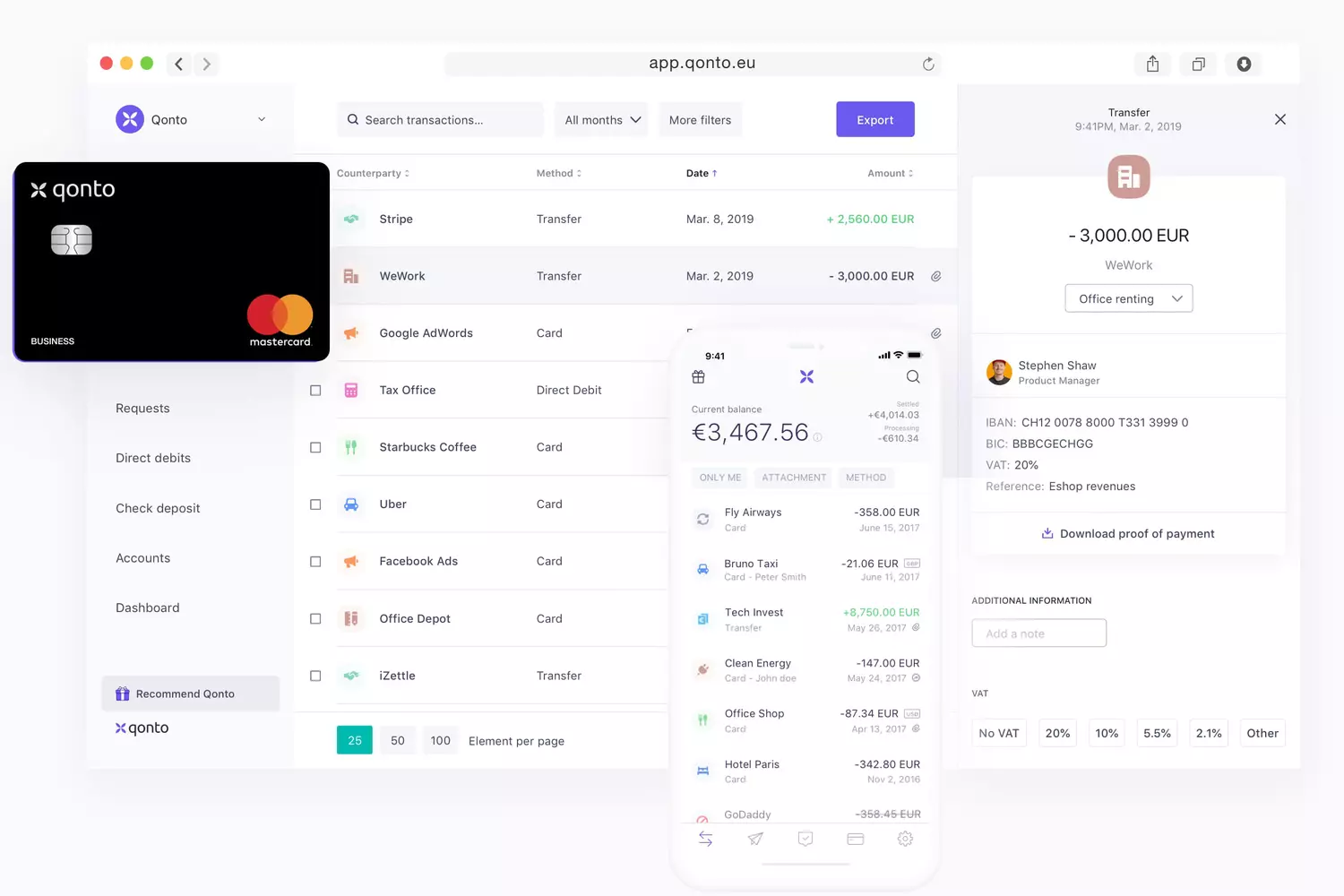 dashboard qonto
